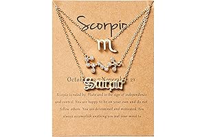3Pcs Constellation Zodiac Layer Necklaces, Retro 14K Gold Plated Zodiac Sign Jewelry