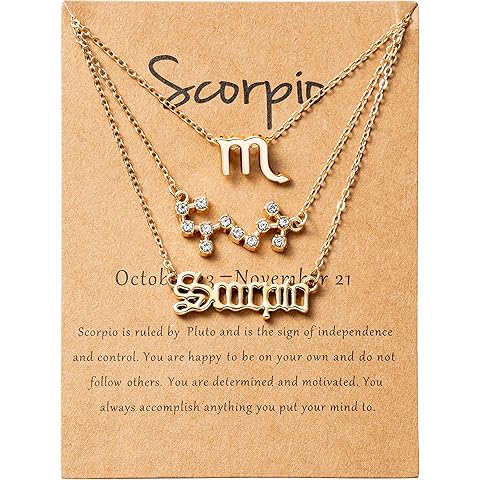 PANTIDE 3Pcs Constellation Zodiac Layer Necklaces for Women Girls, Retro 14K Gold Plated 12 Constellation Pendant Necklace Exquisite Letter Horoscope Old English Zodiac Sign Jewelry Birthday Gift