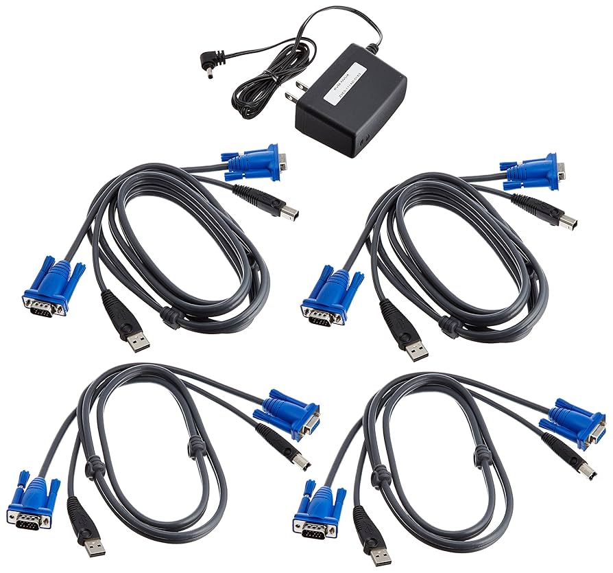 エレコム KVMスイッチ USB VGA 4台 KVM-NVU4 パソコン切替器 - KVM-NVU4