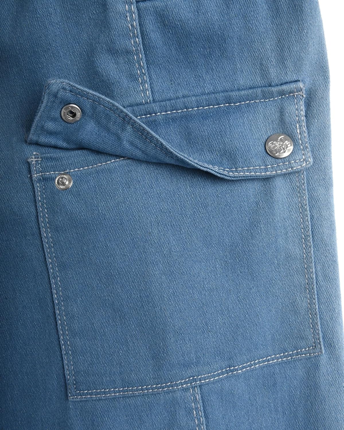 Real Love Girls's Jeans - Wide Leg Flare Cargo Jeans - Boot Cut Bell Bottom Denim Pants - Baggy Blue Jeans for Girls (7-16)