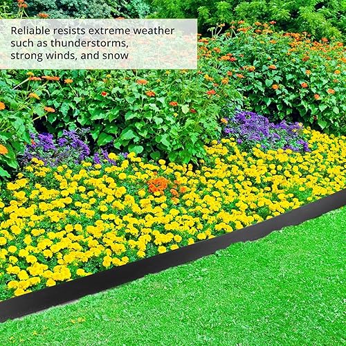 Miniatura 5 de Kit de bordes de paisaje de 66 pies x 2 pulgadas cada rollo sin excavar borde de paisaje con conectores de púas de anclaje, borde de plástico para