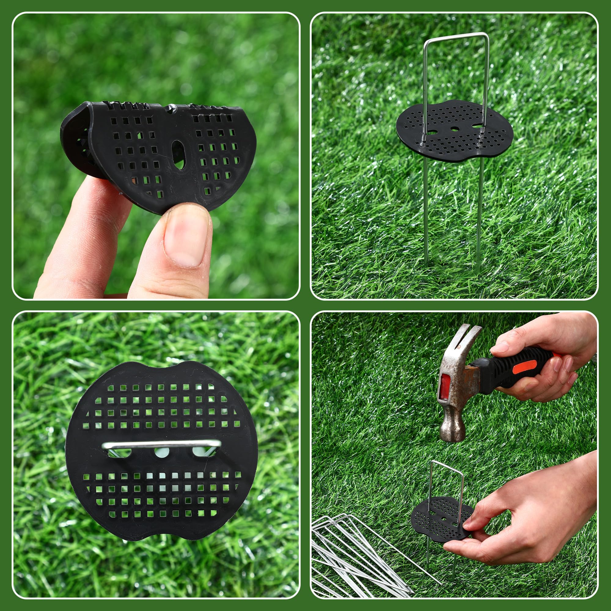 Picchetti da giardino con 50 rondelle, picchetti da giardino a forma di U, picchetti da giardino resistenti per il fissaggio di teli - 15 cm | Leroy Merlin