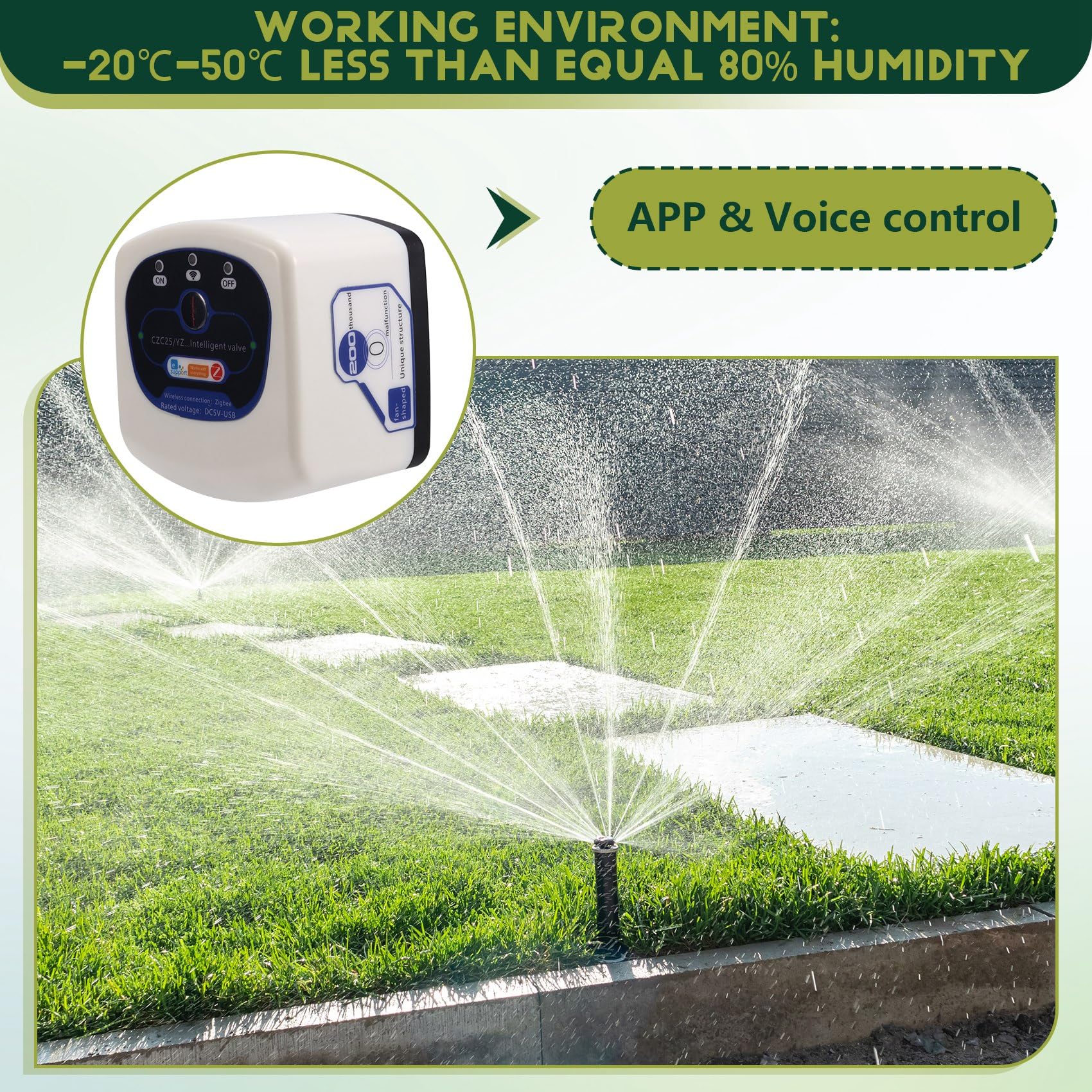 Controlador Inalámbrico de Válvula de Agua Inteligente con Wifi para Jardín Doméstico, Controlador de Apagado Automático DN25, Aplicación