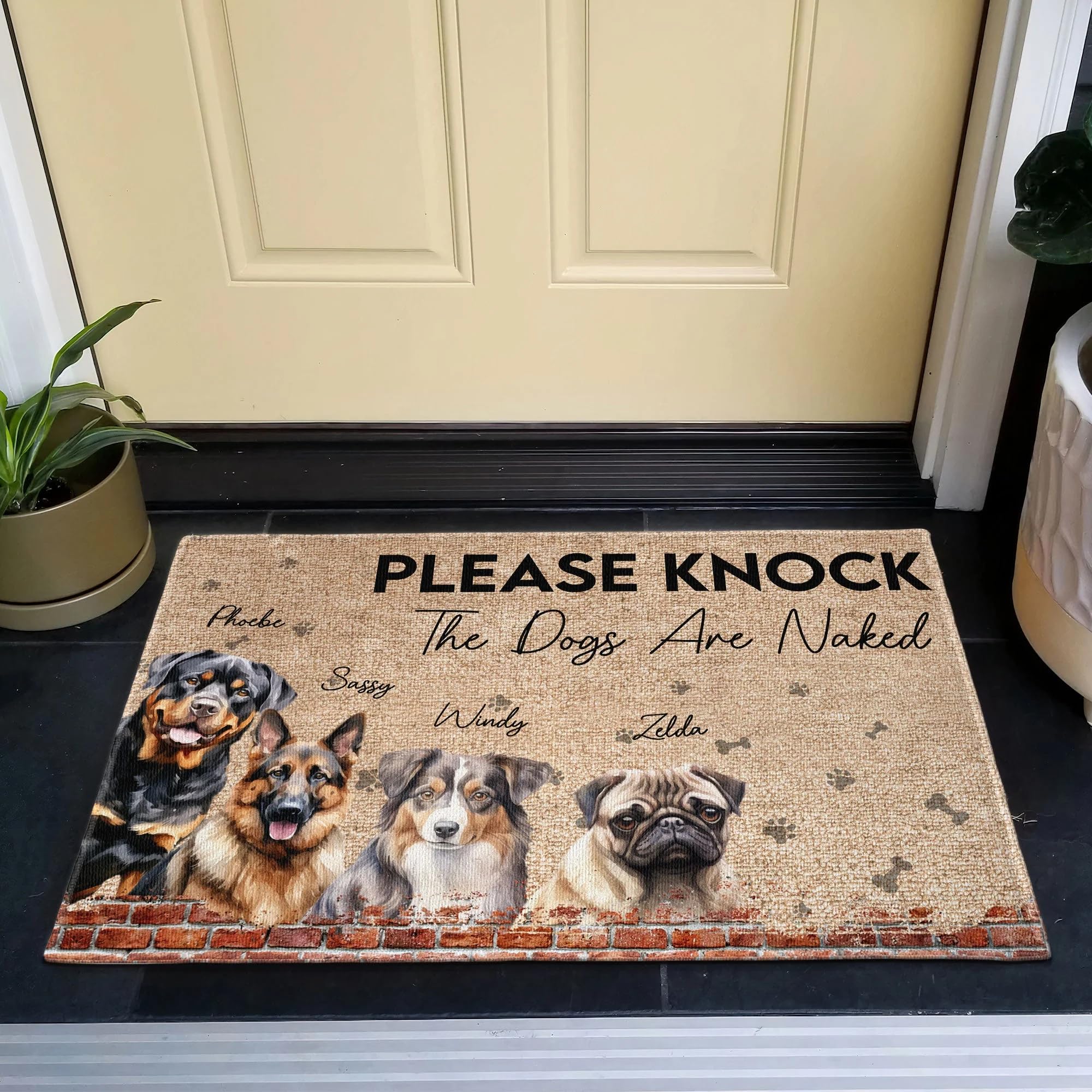 Amazon.com: Please Knock The Dogs Are Naked Personalized Funny Dog