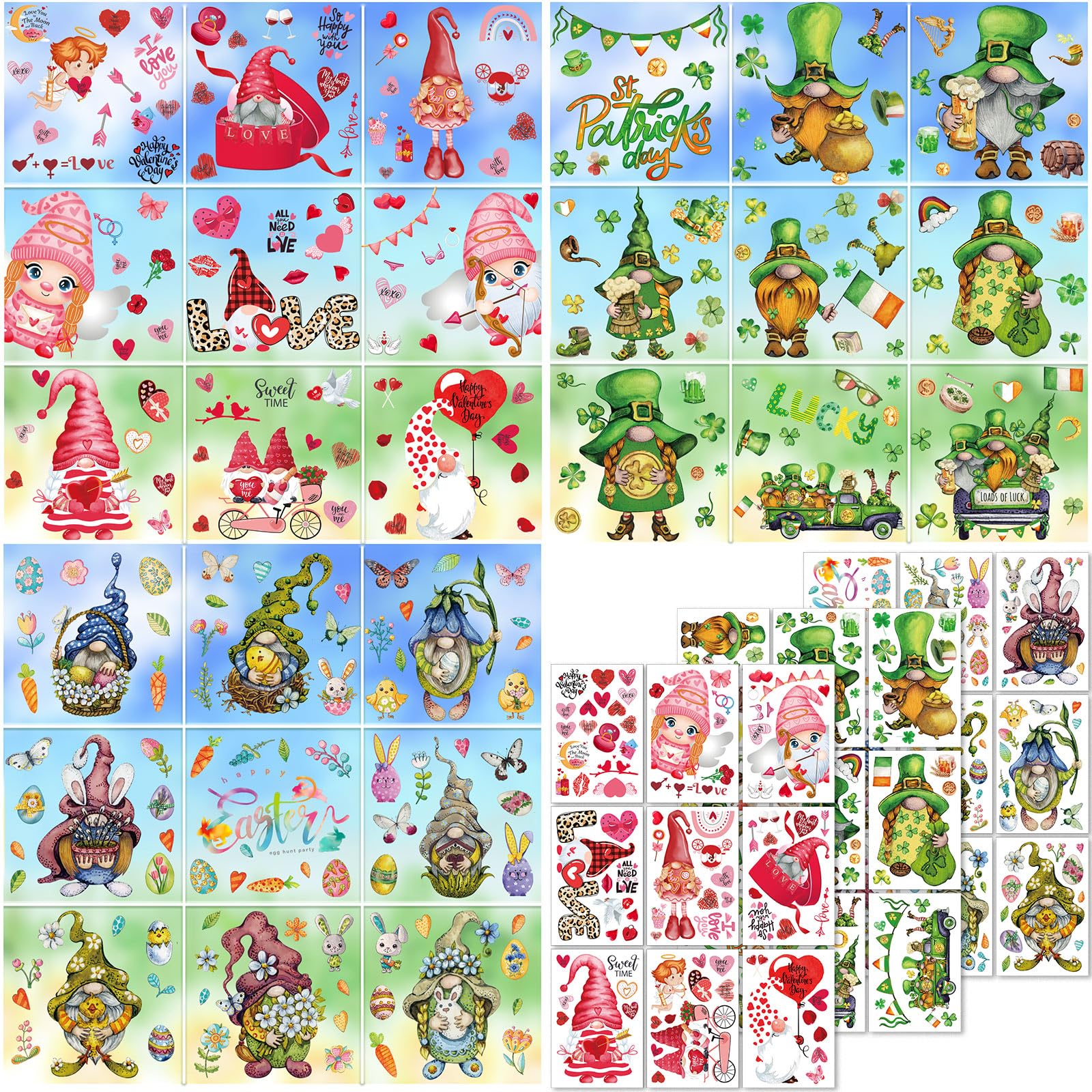 Œufs de lapin de Pâques pour fête Yinder et stickers de fenêtre thématiques