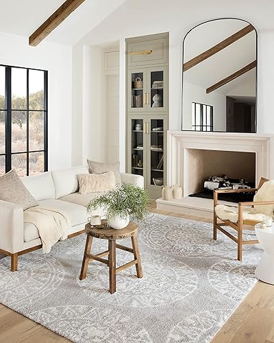 Loloi II Bliss Shag Collection BLS-06 - Alfombra decorativa gris y marfil de 2 pies y 3 pulgadas x 4 pies