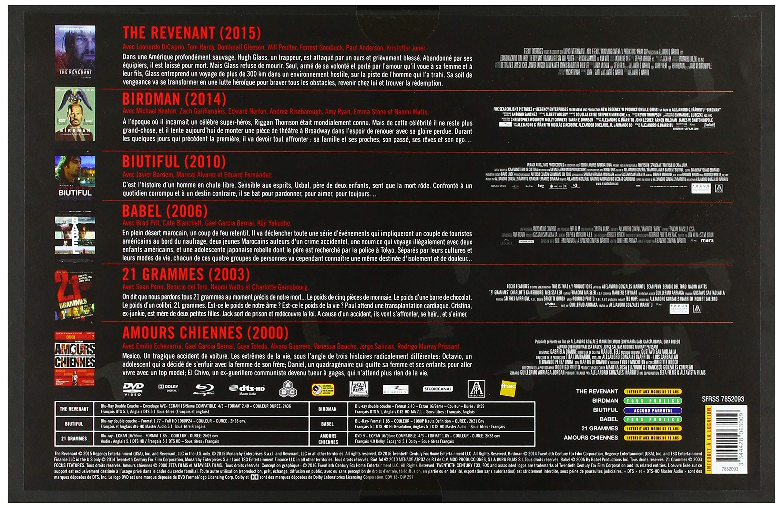 Alejandro González Iñárritu - Intégrale 6 films [Édition Limitée] [Blu-ray]