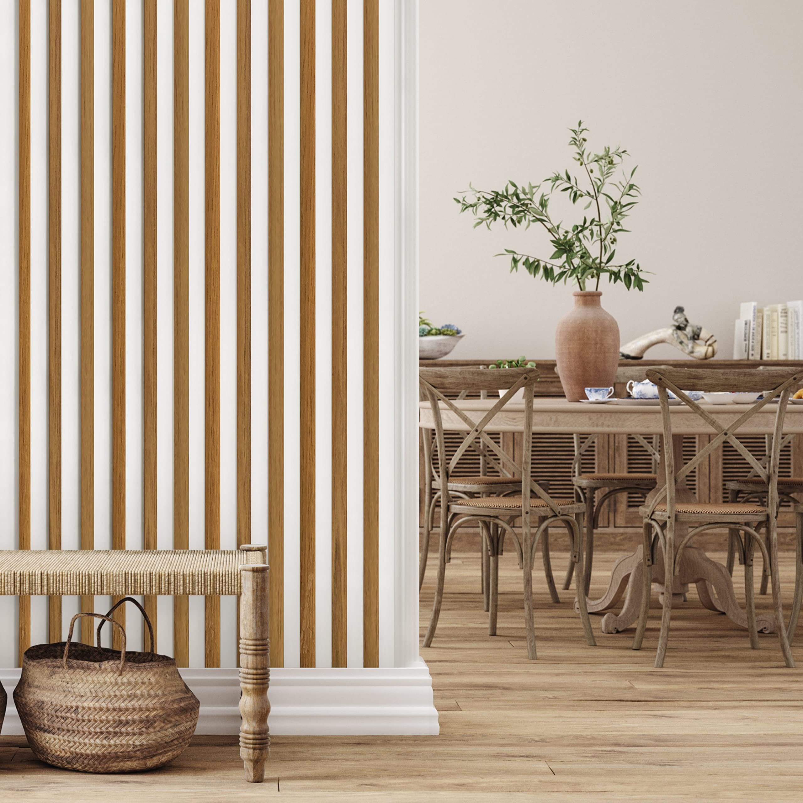 Stegu Linea Slim - Juego de 20 láminas de pared versátiles para mejorar la acústica, fáciles de ajustar, para viviendas y comercios, color blanco, 265 x 2,2 x 2,7 cm