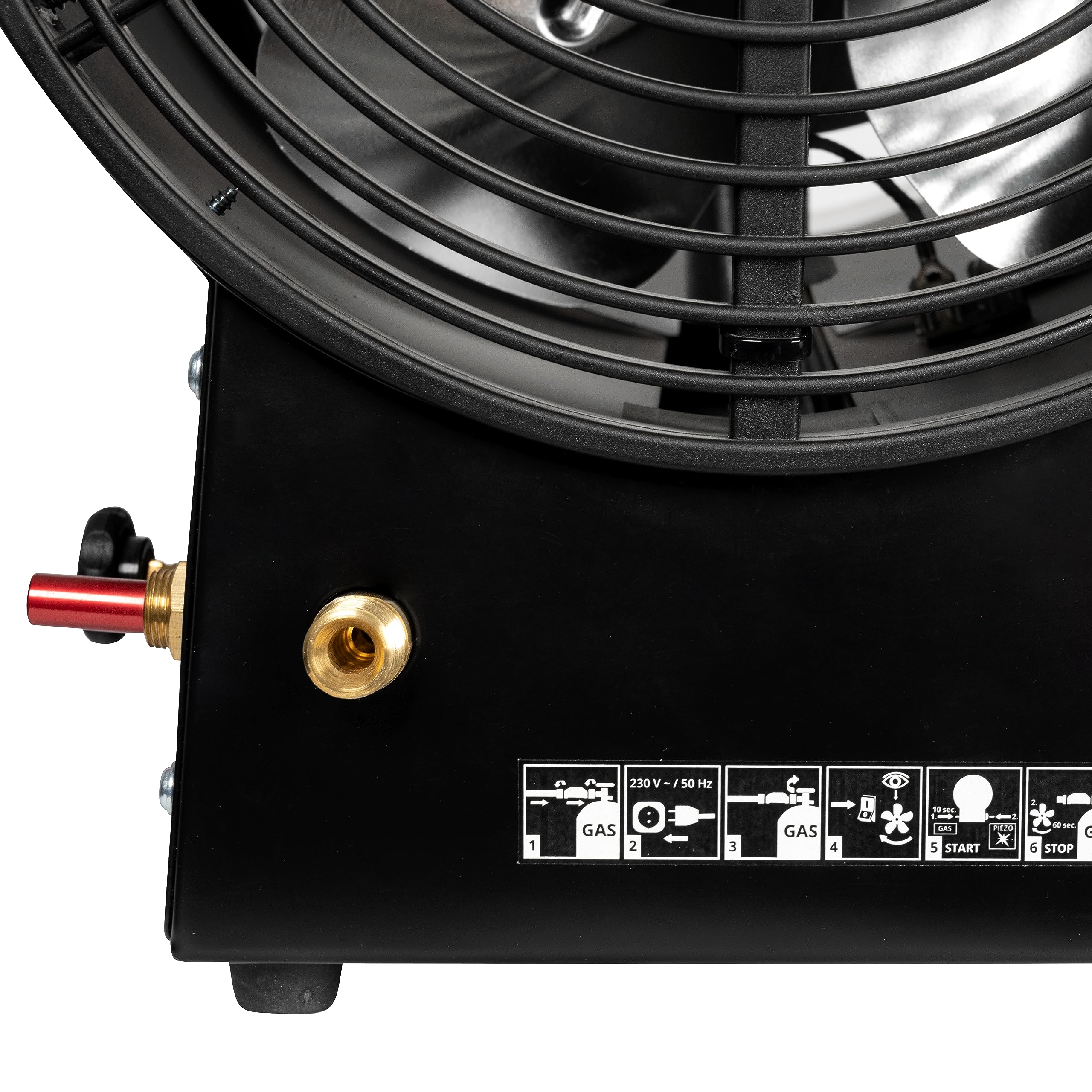 Güde GGH 30 R - Calentador de gas (220-240 V, 18000 – 30000 W de potencia de calentamiento, 1000 m³/h de potencia, regulación de calefacción continua (15477-25795 kcal/h), encendido piezoeléctrico,
