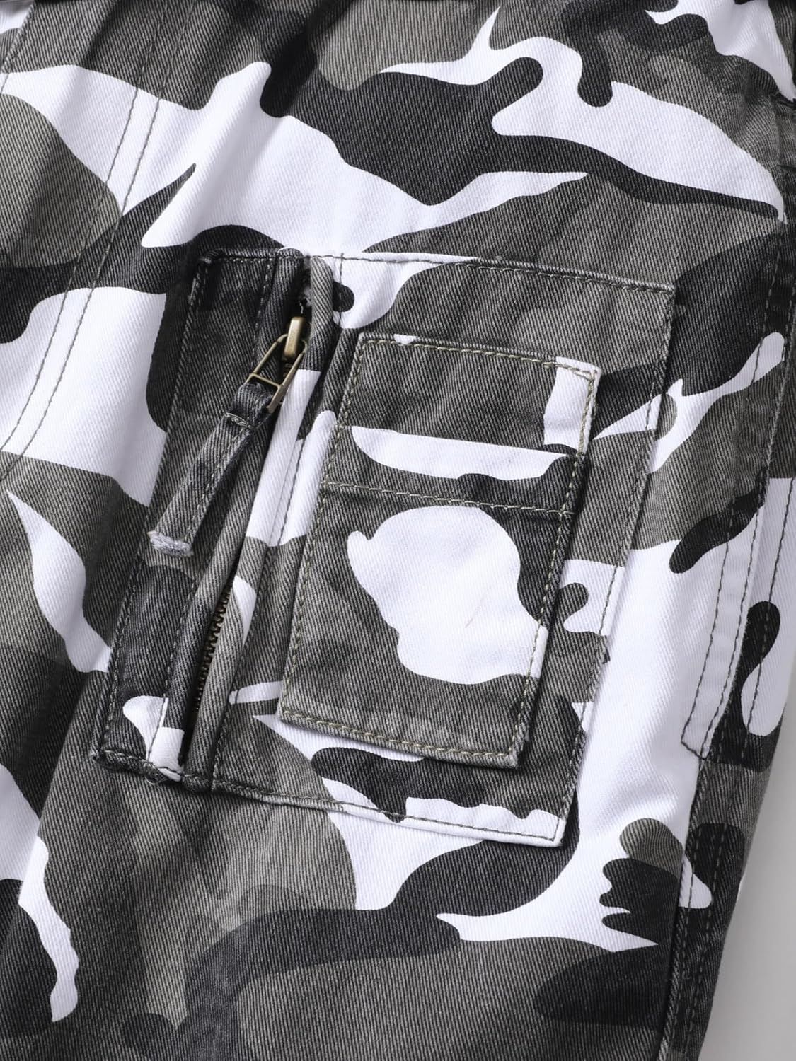 Men's Cargo Work Pants Camo Cotton Tactical Military Ripstop Hiking with Multi Zipper Pockets - Image 6