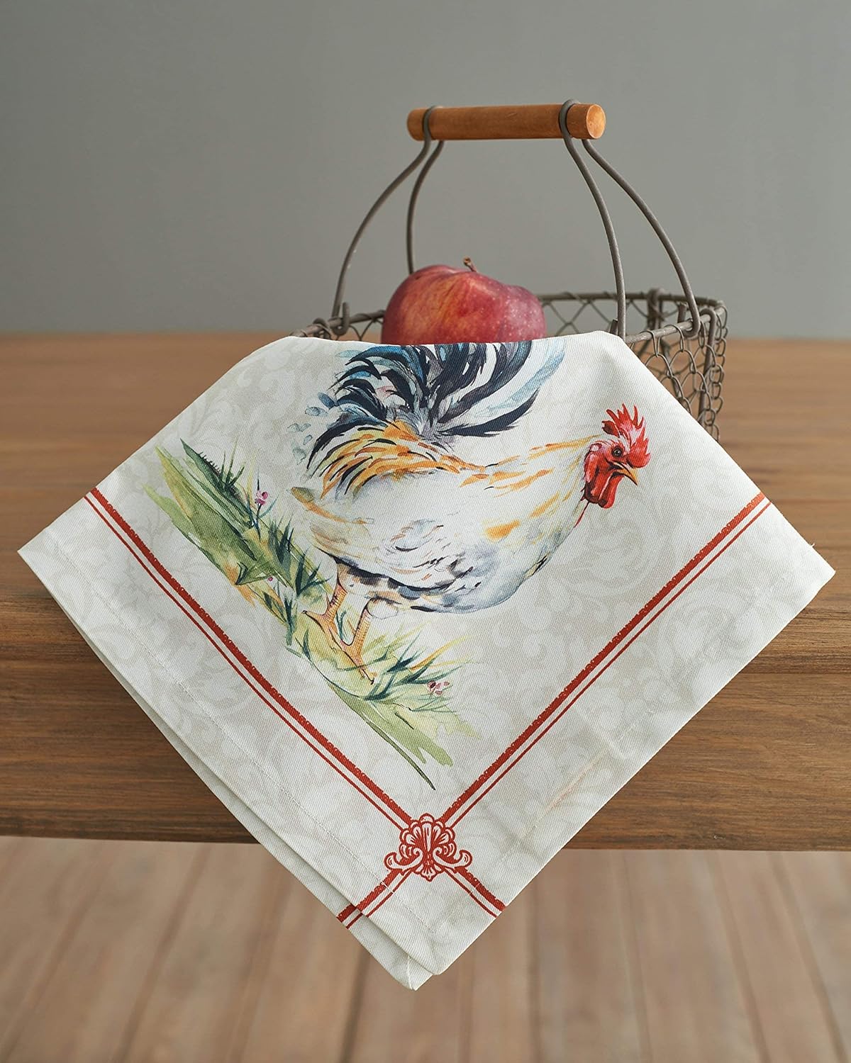 Maison d' Hermine Campagne Bundle Set 100% Cotton Table Runner(14.5 Inch by 108 Inch) and Set of 4 Napkins (20 Inch by 20 Inch)