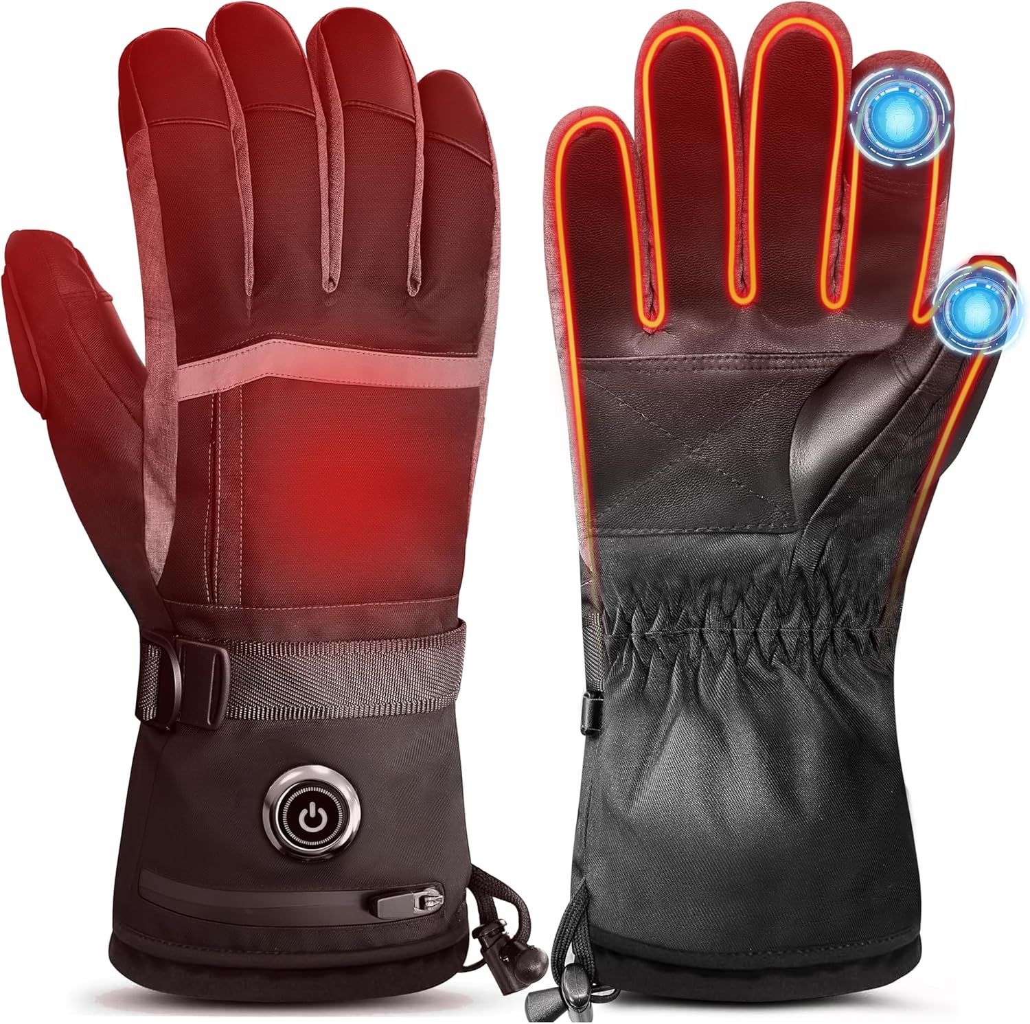 Heated Gloves for Men Hand Warmers Rechargeable with 7 Hours Heating Waterproof Touchscreen Heated Gloves