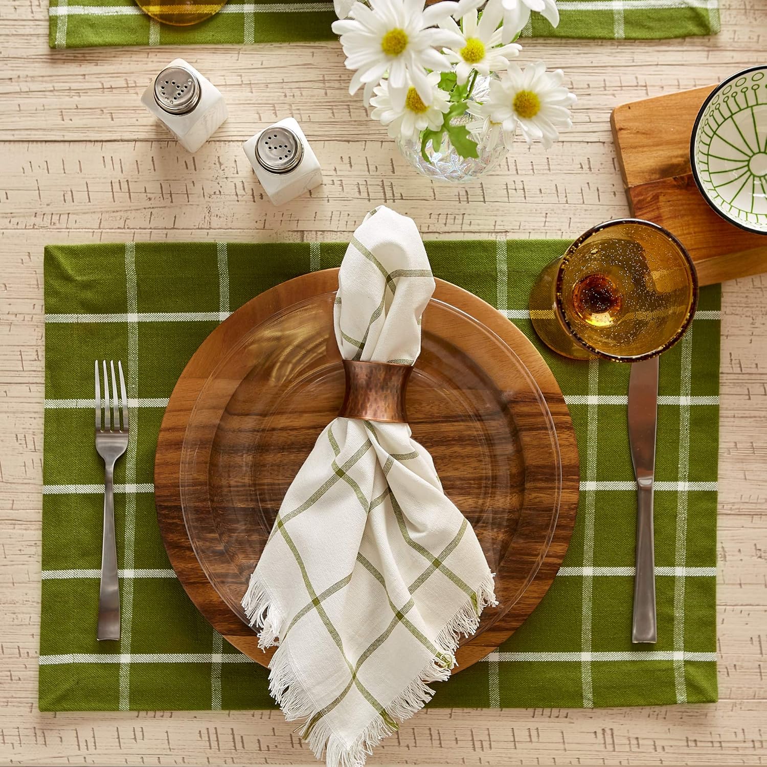Ventana Green Check Cotton Placemat Set of 6