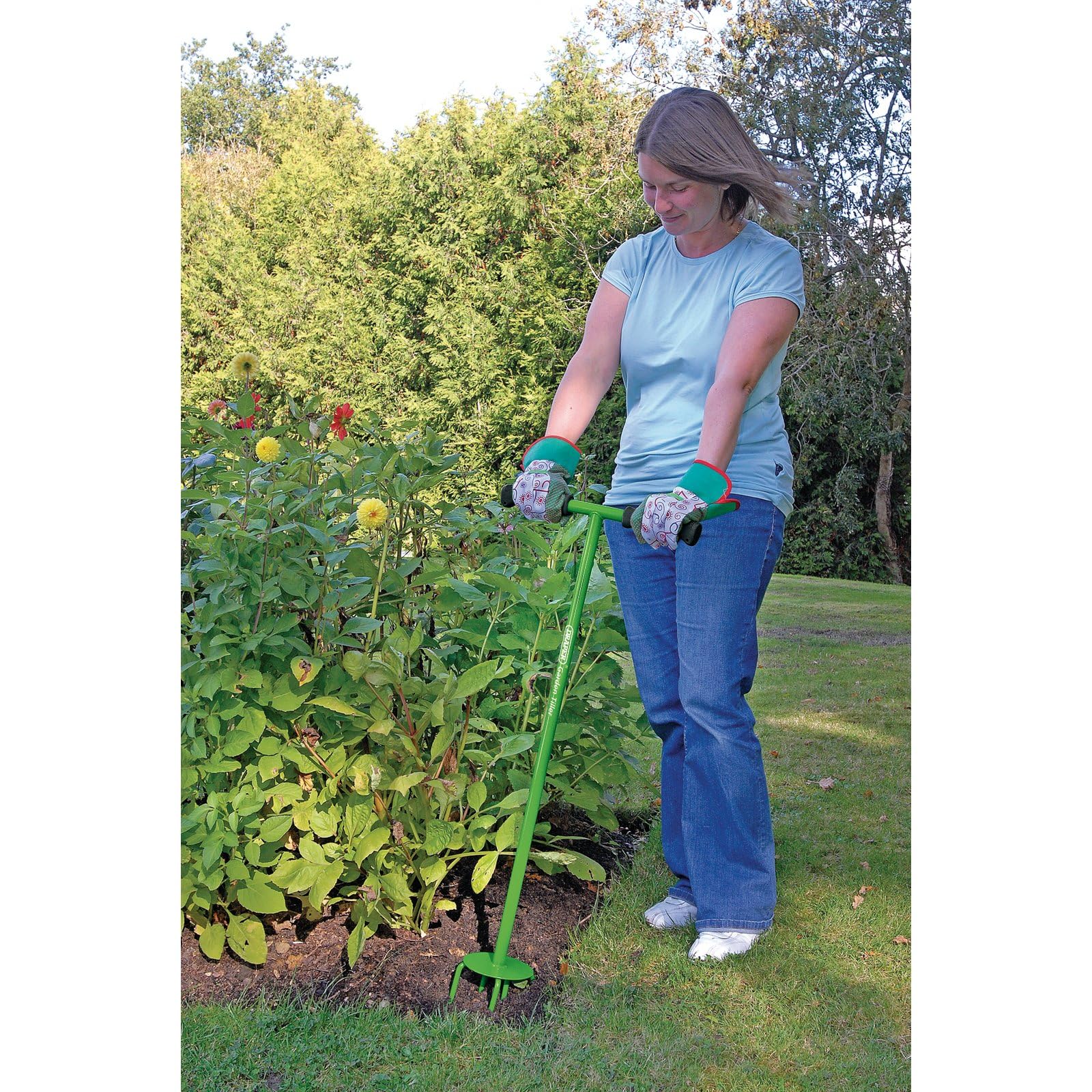 Draper 28163 Sarcloir de Jardin à poignée gainée Souple, Vert