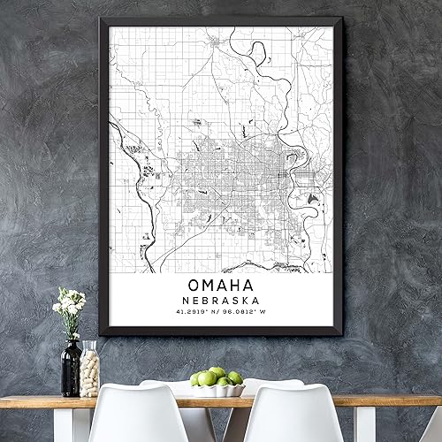 Miniatura 5 de Mapa de Omaha, Nebraska, Light 2 (8x10)