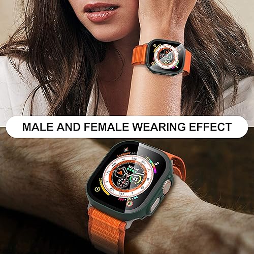 Vista 187 de Paquete de 2 fundas protectoras de pantalla de vidrio templado para Apple Watch Series 6/5/4/Series SE/SE 2/SE 3 de 1.575 pulgadas, funda protectora