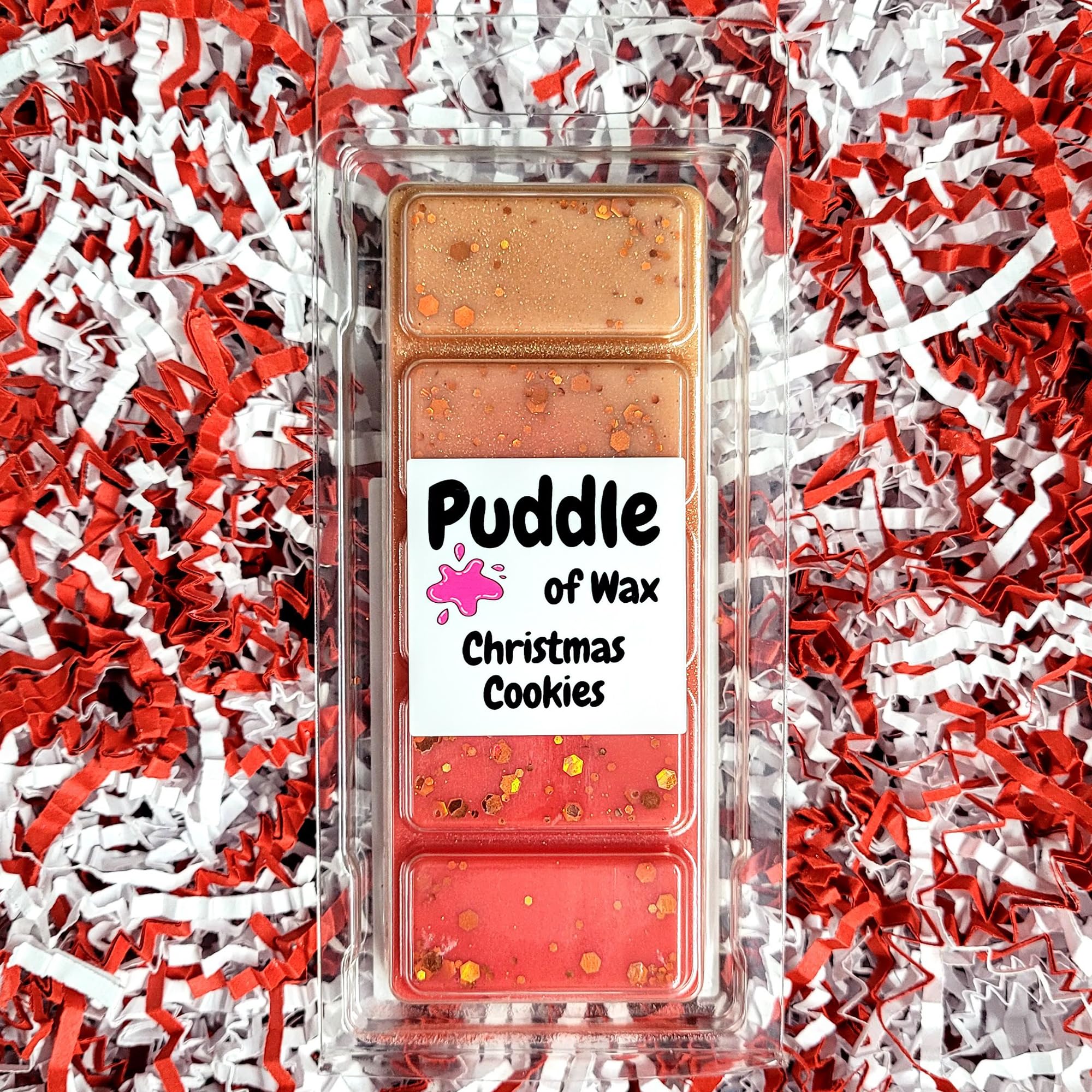 Puddle of Wax - Christmas Cookies Soy Wax Melt Snap Bar - 50g - Christmas Scent - Vegan Friendly - Made in the UK