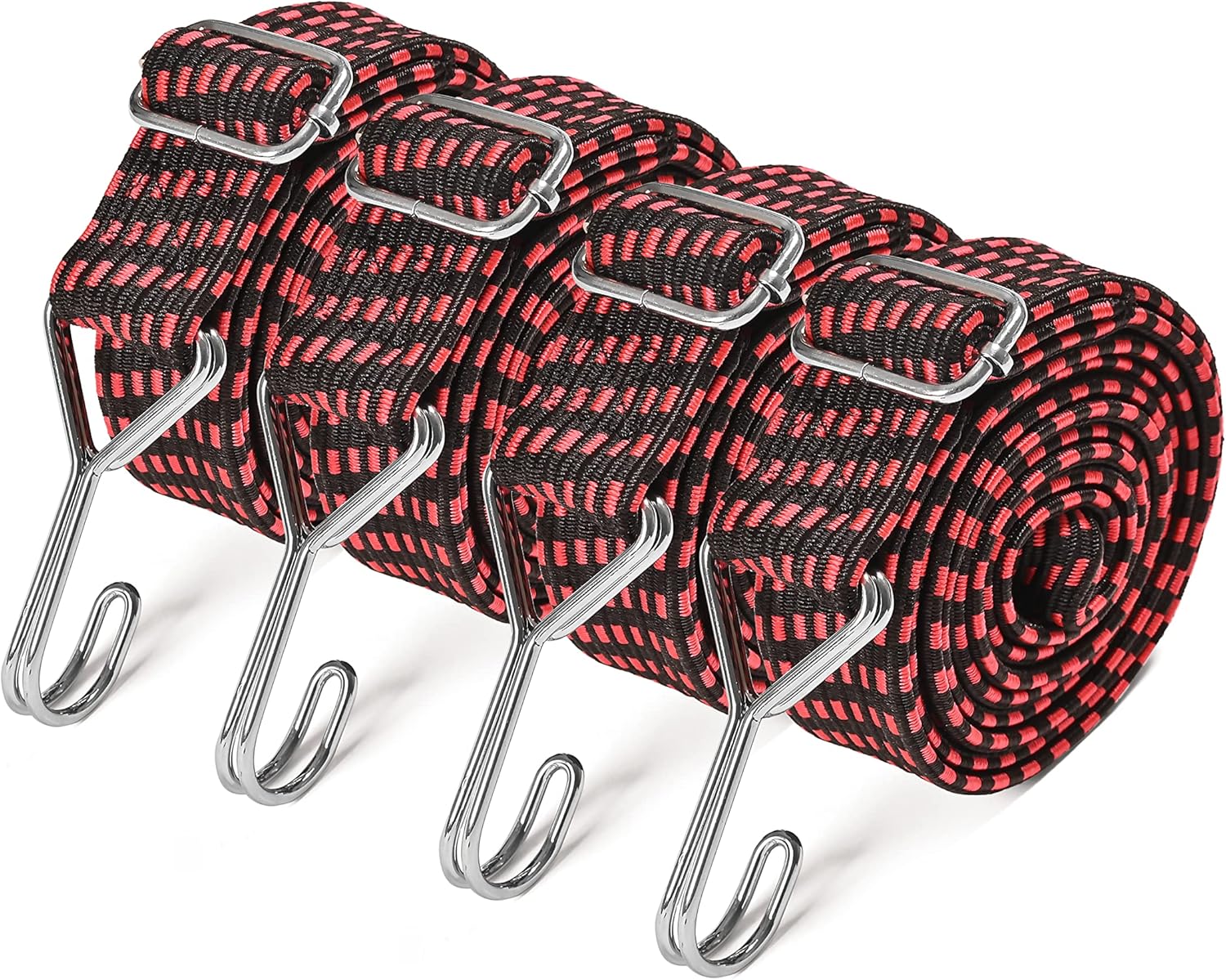 Yorkmills Bungee Cords with Hooks, 200CM 4 Pack Heavy Duty Extra Strong