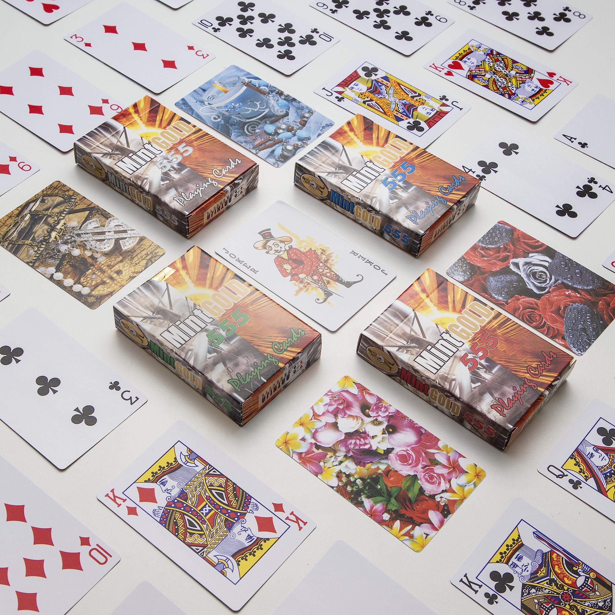 Mint Gold Paper Playing Cards (Set of 4), Bridge Size, Multicolor