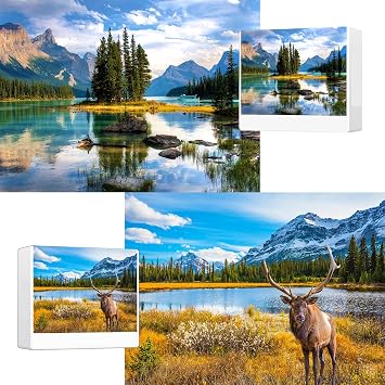 Jigsaw Puzzles 2 Pack 1000 Pieces - Puzzles for Adults - Rocky Mountain & Spirit Island National Park Impossible Challenging Puzzles