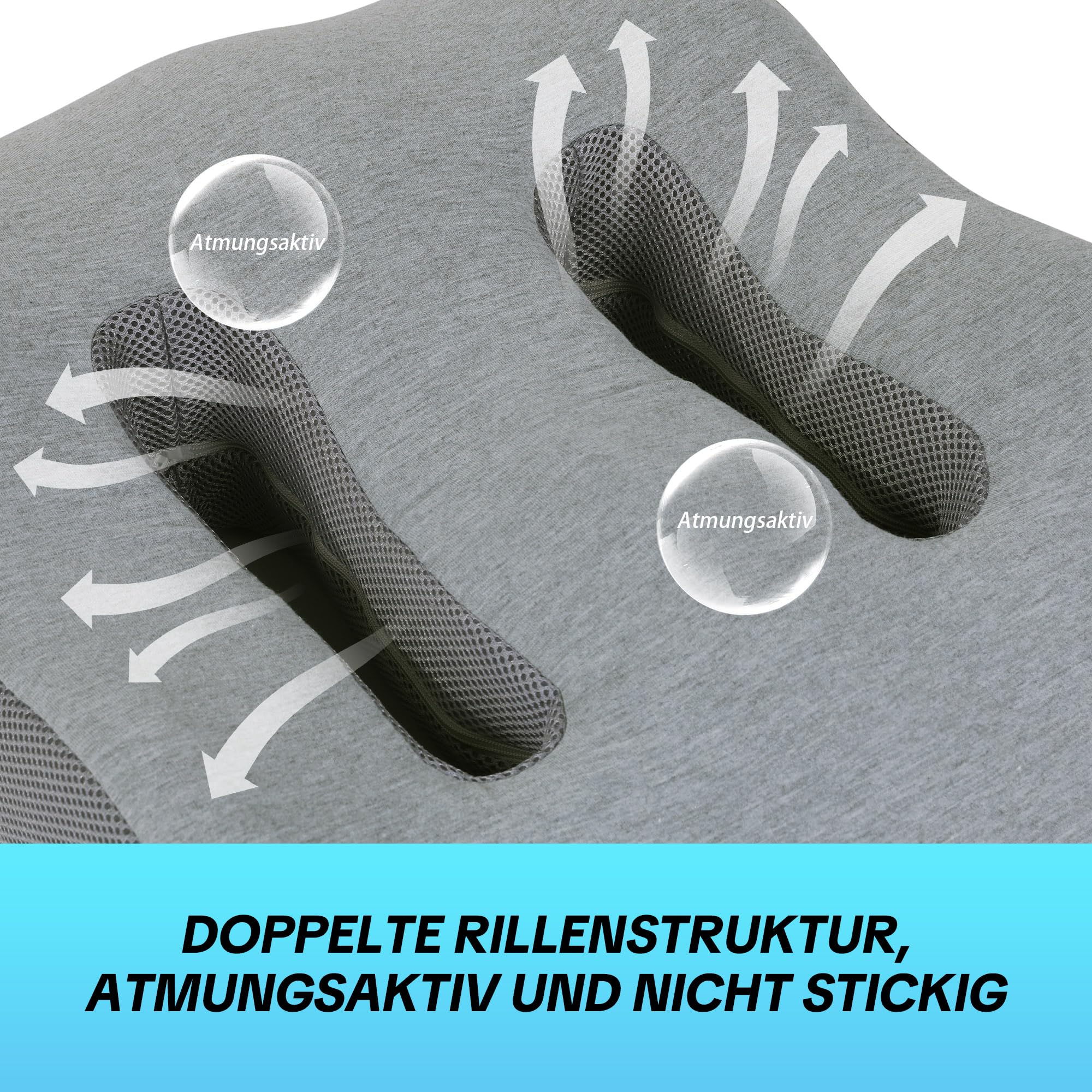 Beinlagerungskissen nach Operationen, ergonomisches & atmungsaktives Beinauflagekissen für postoperative & posttraumatische Pflege, Memory-Schaum zur Förderung der Durchblutung
