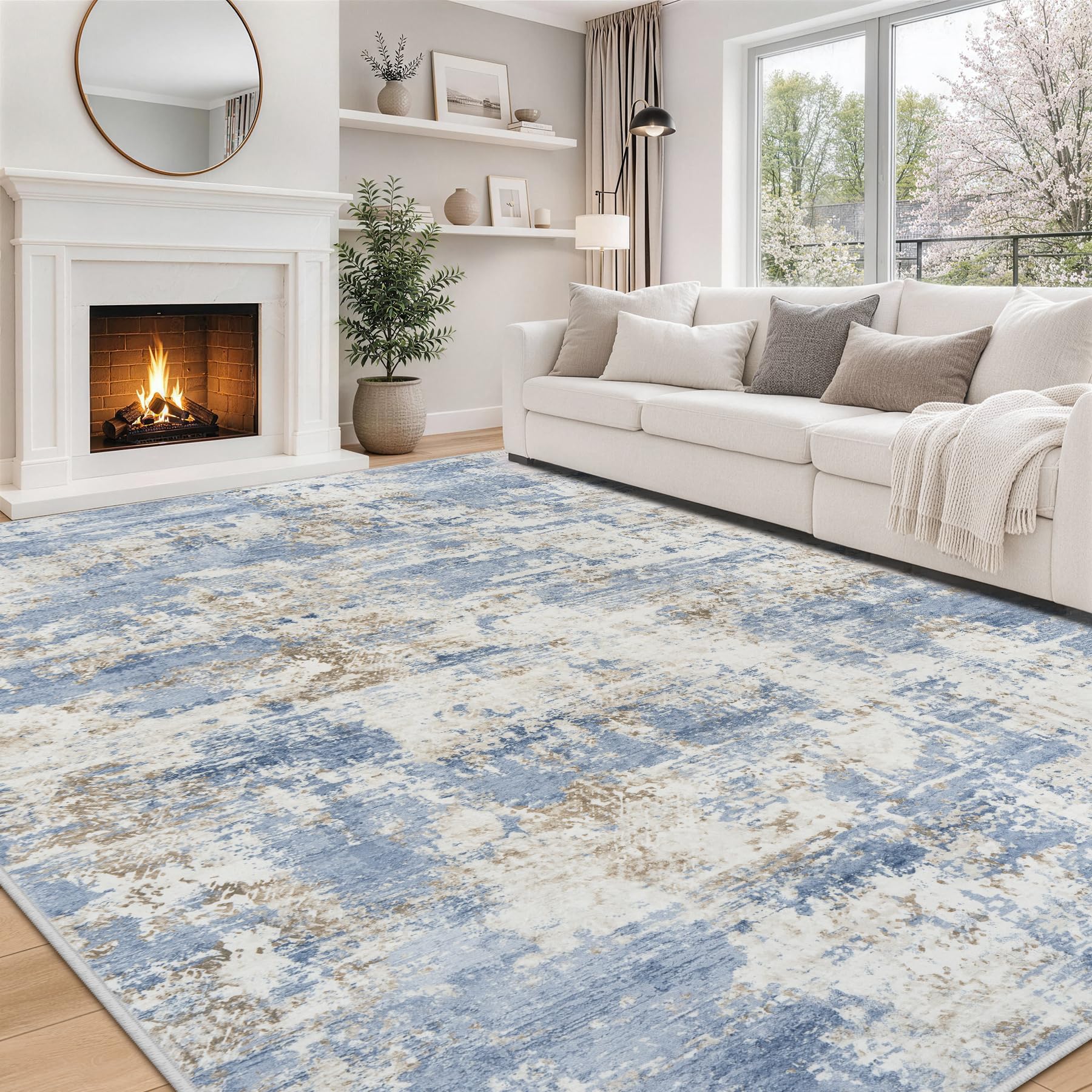 Aelenmu 9x12 Area Rugs Blue