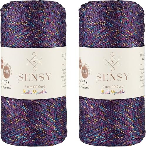 Miniatura 99 de Sensy Premium 2mm 76 Metros de Cuerda de Poliéster 100% Cordón de Polipropileno Cordón de Macramé 2mm Cordón para Bolso de Crochet Hilo de Crochet