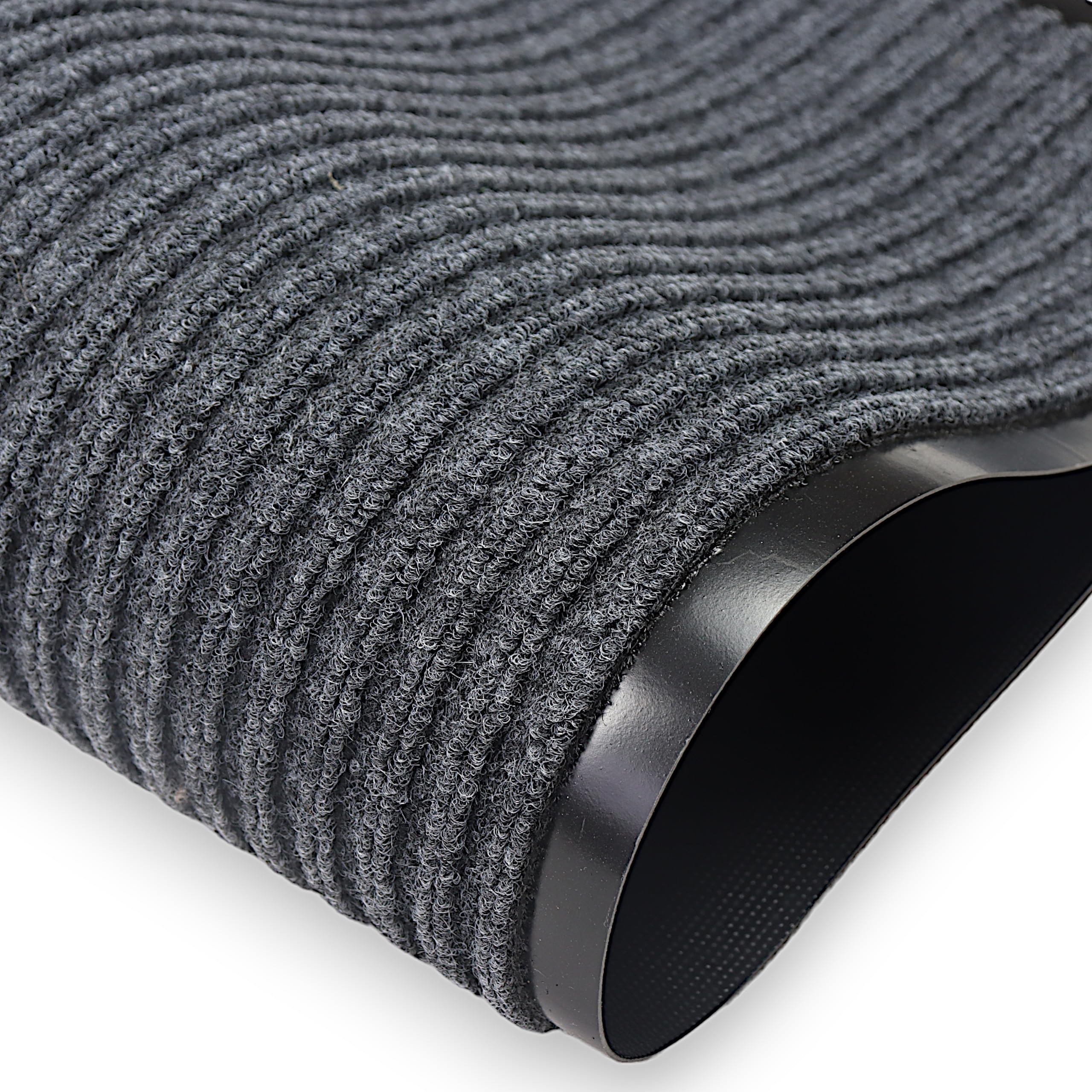 Fußmatte Grau 90x150 cm – Robuste, rutschfeste Schmutzfangmatte für Innen- und Außenbereich - saugfähige Türmatte aus Polypropylen und PVC