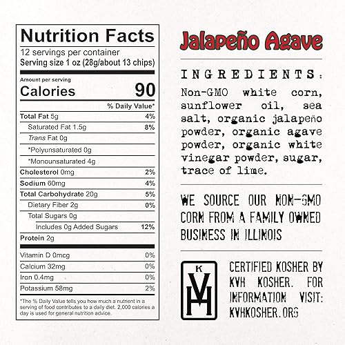 Miniatura 2 de Mi Nina Chips de Tortilla Jalapeño Agave | Paquete de 3 bolsas de 12 onzas