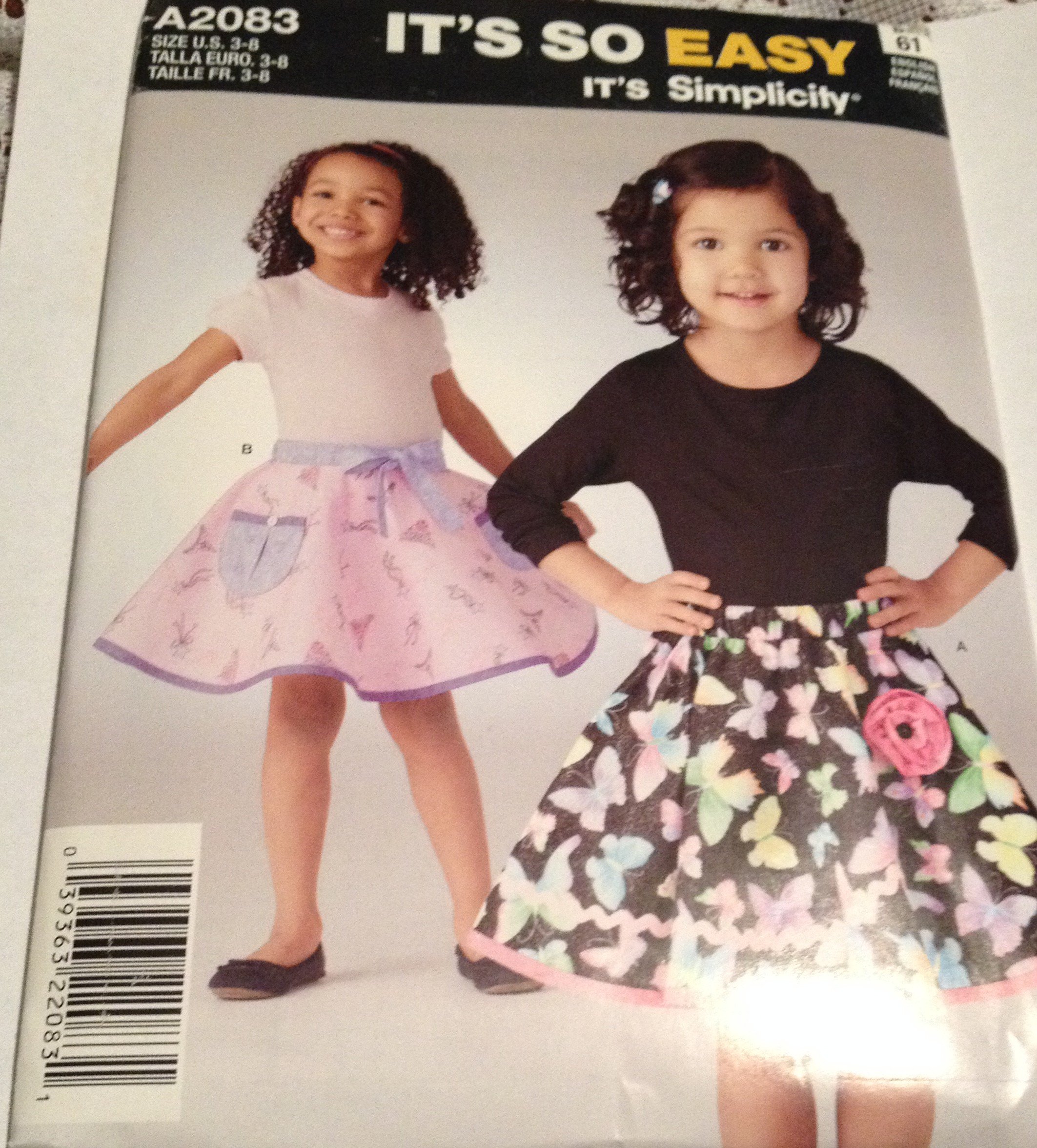 Patrón Simplicity 2083 faldas sin cremallera para niñas 6
