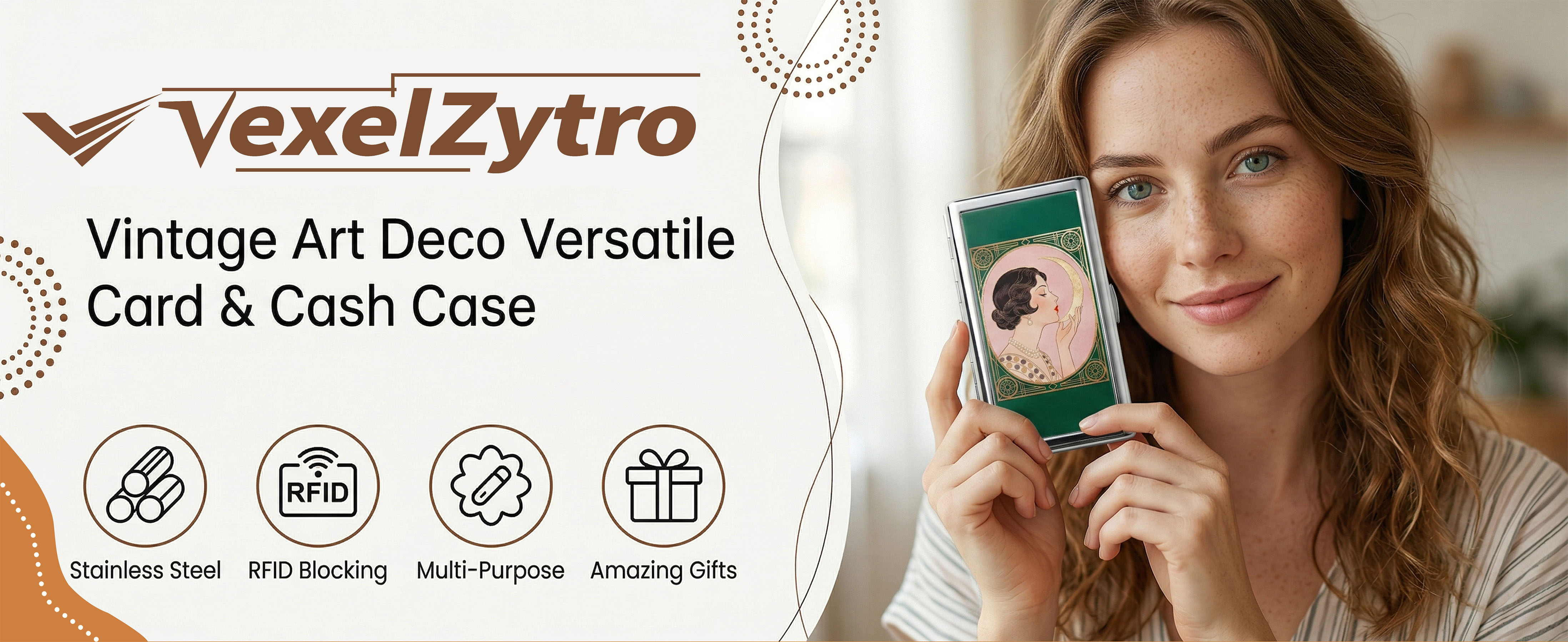 Amazon.com: VexelZytro Vintage Art Deco Versatile Card & Cash