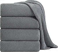 Smuge Extra Large 35x70 Microfiber Bath Towel Set of 4 - Oversized Super Absorbent, Quick Dry, Ultra Soft Gray Towels for Bathroom Spa Beach