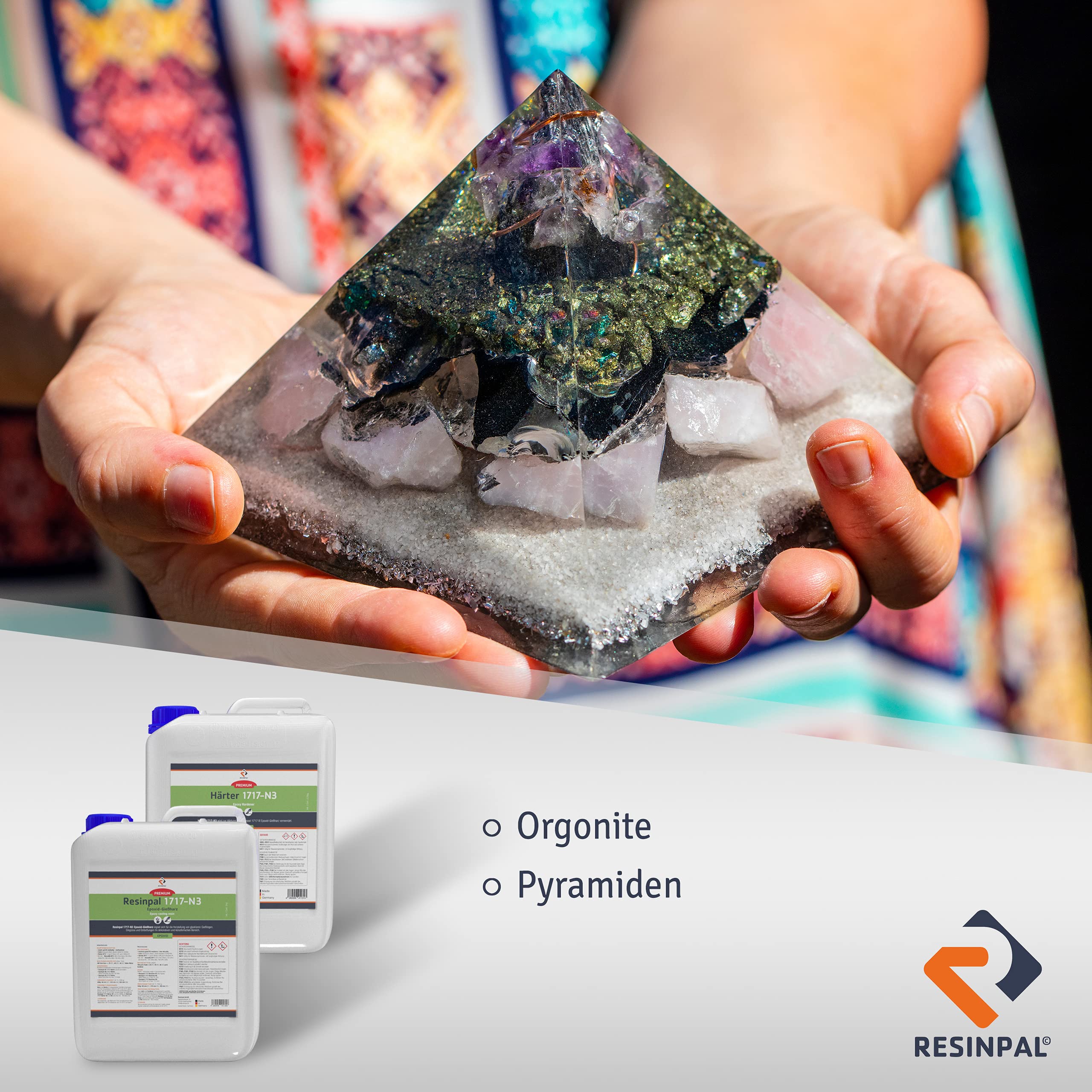 Gießharz glasklar | 50 kg Resinpal 1717-N3 + 22,5 kg Härter Set | Epoxidharz kristallklar | UV-Stabiles Giessharz | Resin zum Gießen | Dickschichtharz bis 20 cm und 15 kg | Für Anfänger & Profis |