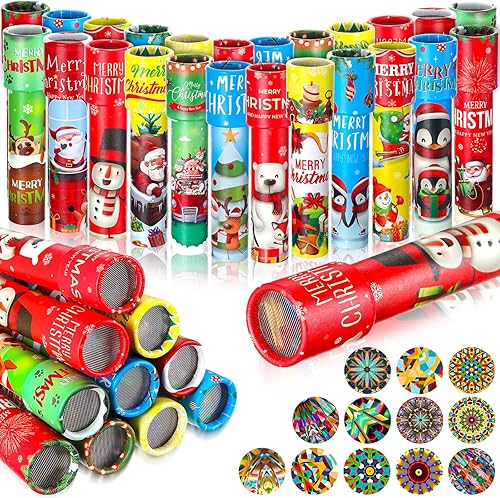 36 piezas de Caleidoscopios clásicos de Navidad a granel, kit de caleidoscopio educativo a la antigua, regalos de fiesta de caleidoscopios, regalos