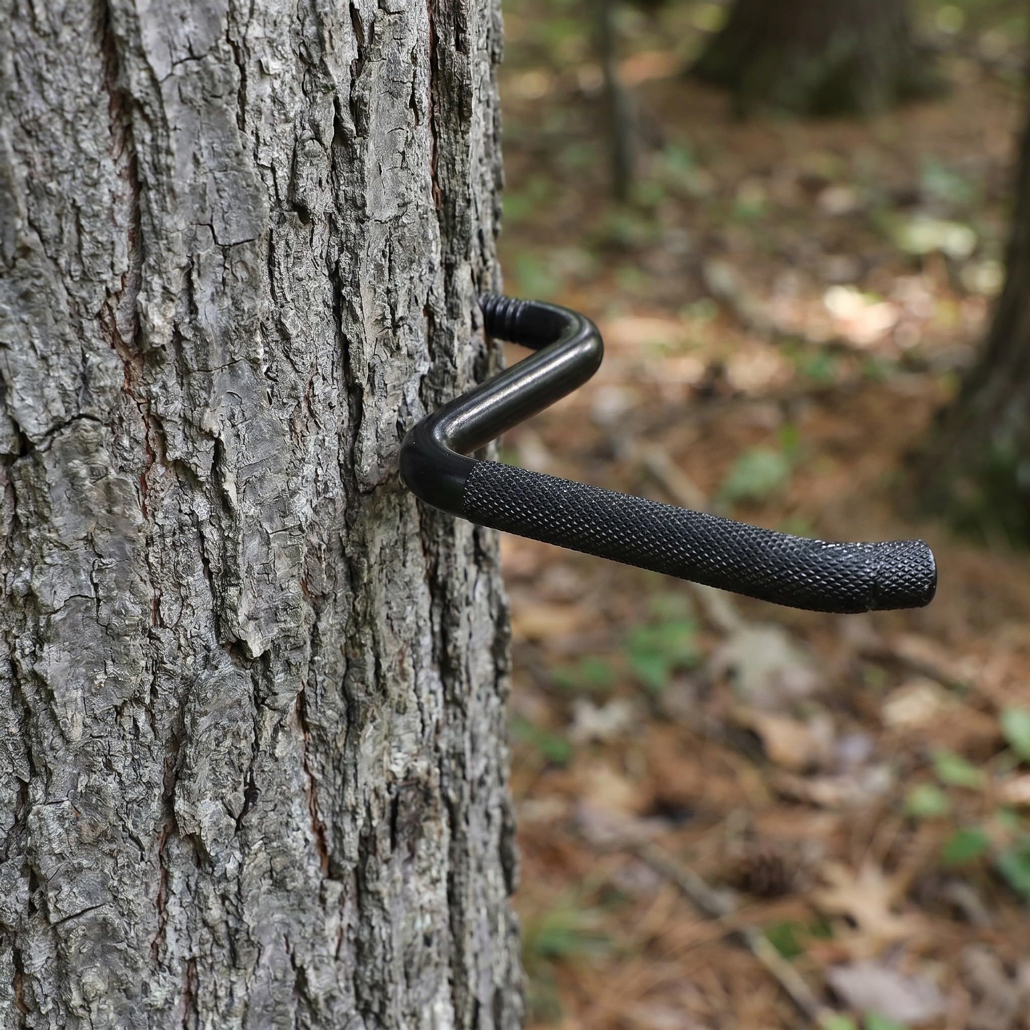 4 Piezas Escalera para Árbol de Acero Negro con Patrón Antideslizante Resistente para Caza y Poda, Adecuado para Madera Blanda y Uso Profesional en Exteriores