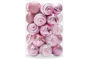 60mm Christmas Tree Ornaments Pink: Shatterproof Xmas Balls Ornament Decor