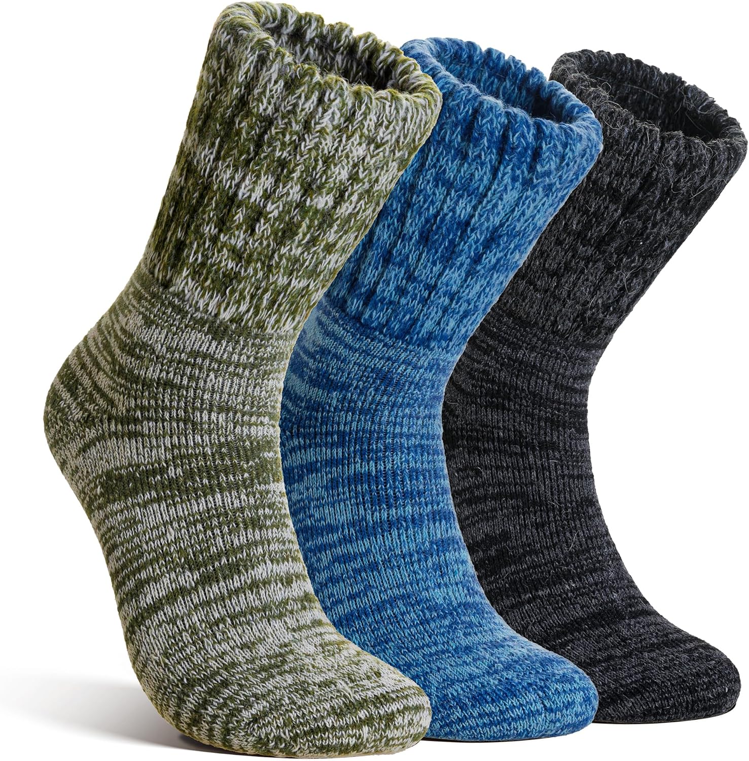 Merino Wool Boot Socks Thermal Winter Ski Thick Warm Hiking Socks for Women Men 3 Pairs