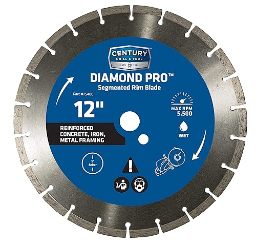 Century Drill & Tool 75480 Hoja de sierra profesional con borde segmentado Diamond Pro, 12"