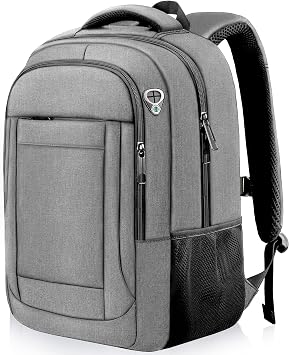 AREYTECO Travel Backpack, 18.4 Inch Extra Large Laptop Backpack Airline Approved, Business Anti Theft Sturdy Work Computer College High School Backpack Bag Fits 18 Inch Notebook for Men Women, Grey