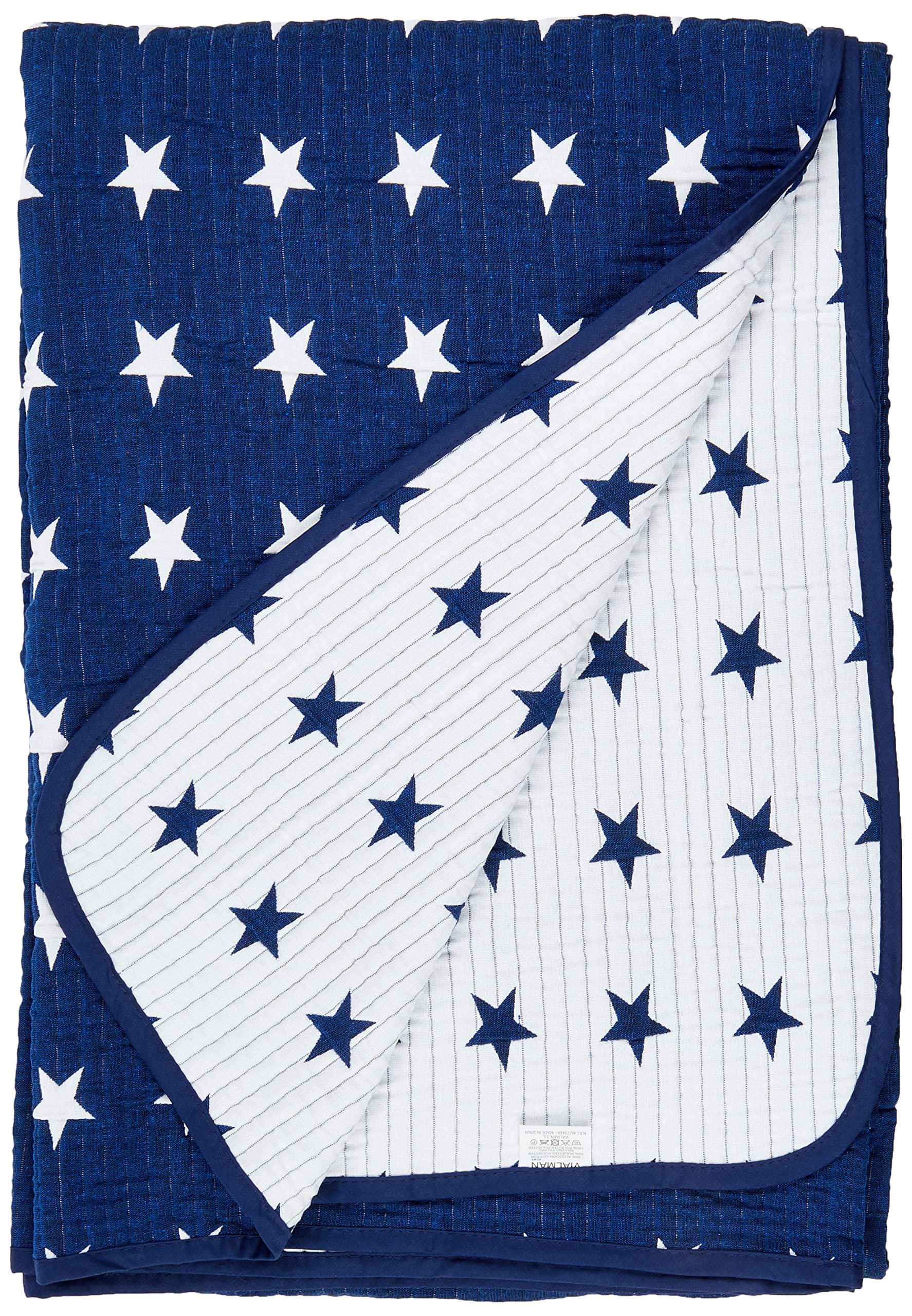 VIALMAN Colcha Bouti Ligera Sofia 10 para Cama Individual de 90 cm | Colcha Estrellas Cama 90 | Tamaño Colcha 180 x 270 cm, Color Marino