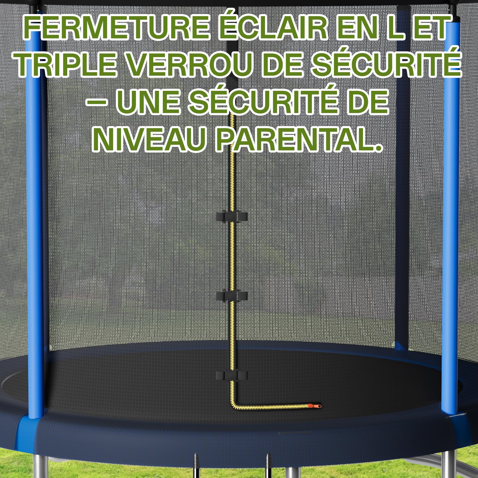 JUMMICO Trampoline d'extérieur Ø 183/228/290/360 cm Kit Complet avec Filet de sécurité, échelle, Housse de Protection et Accessoires de Montage