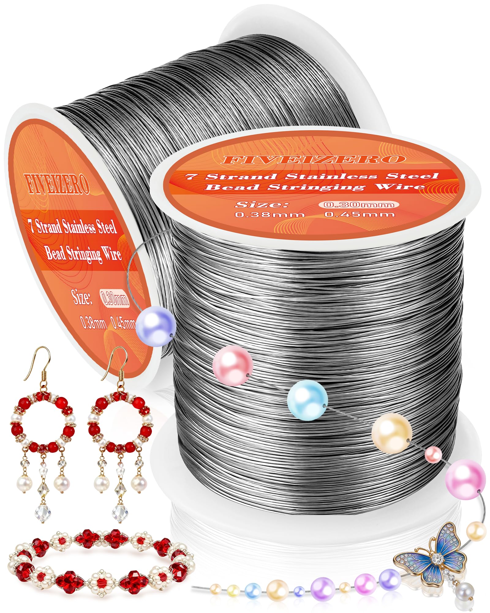 Photo 1 of 0.3mm 7 Strand Stainless Steel Beading Wire, 656ft Jewelry Wire, Silver