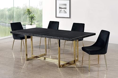 Miniatura 47 de Meridian Furniture Karina Collection Modern - Silla de comedor contemporánea tapizada de terciopelo con patas de metal resistentes. Gris,Negro