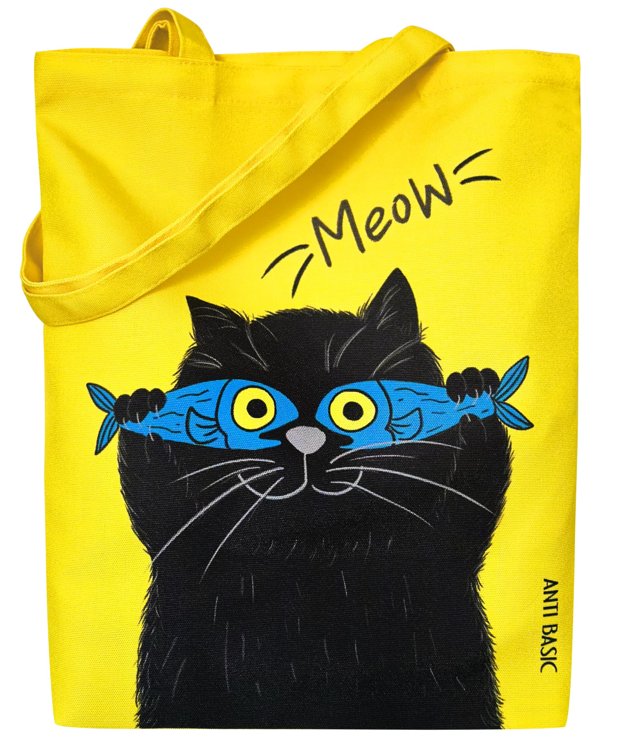 Anti Basic Cat Canvas Tote Bag For Women With Inner Desertcart