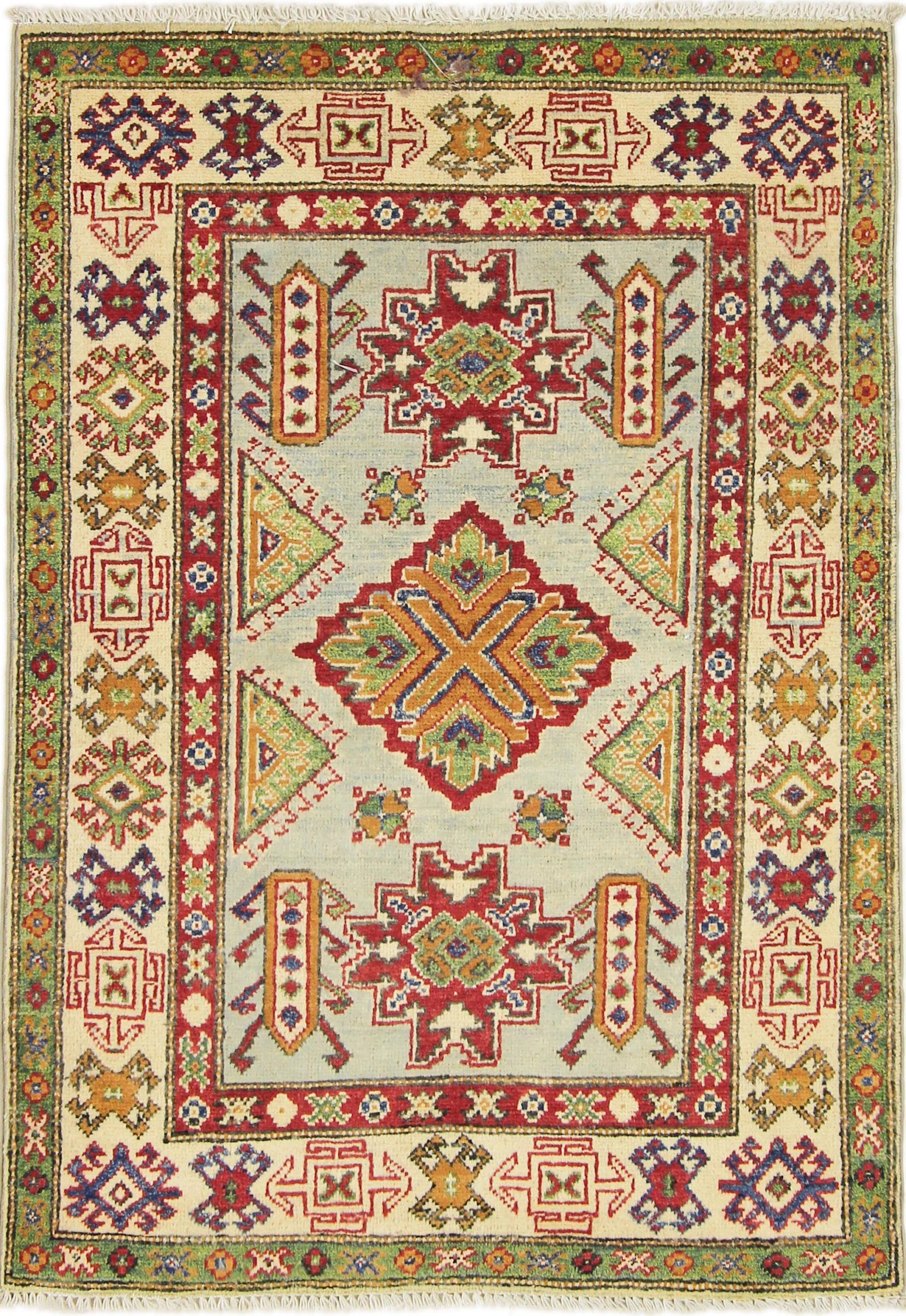 Tapis Laine Pakistan Kazak 92x132 authentique tapis d'Orient fait main