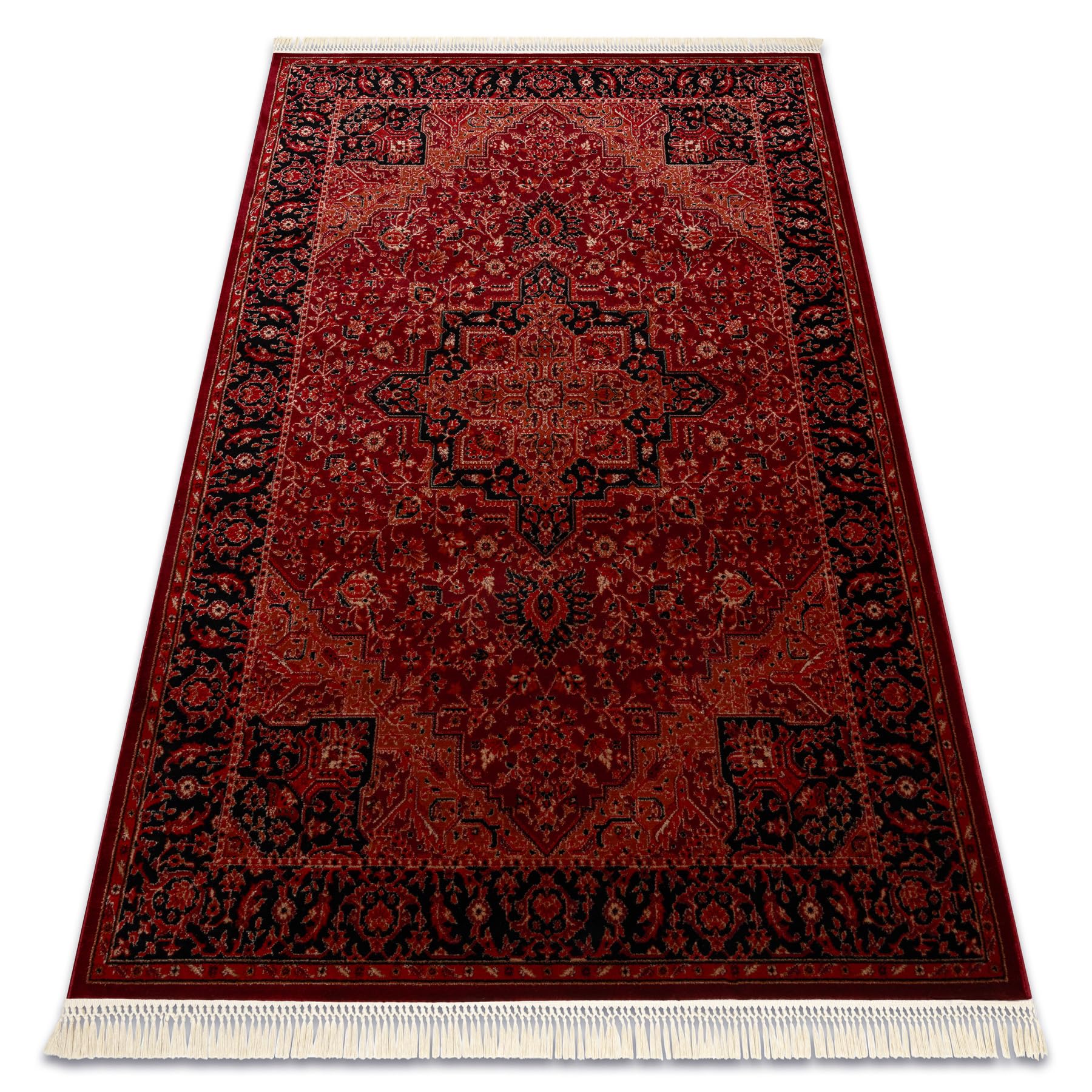Tapis d'Orient rugsx Orient Y307 pour un salon bordeaux et noir chaleureux en 200x290 cm