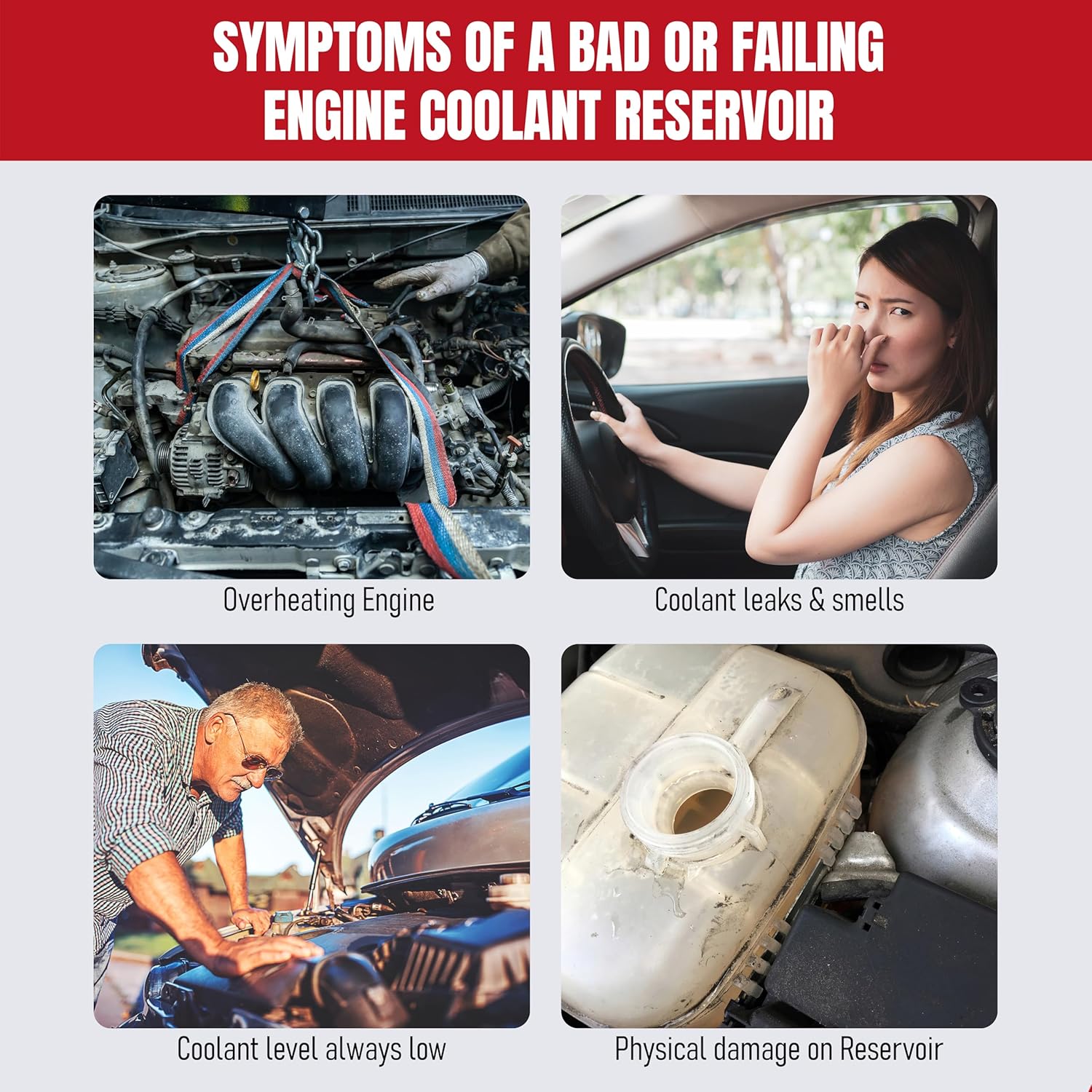 Engine Coolant Overflow Recovery Reservoir Tank with Cap and Sensor by AA Ignition - Compatible with Audi - 2011-2016 2.0L Q5, A4, A4 Quattro, A5, A5 Quattro, Allroad - Replaces 8K0121403Q, 8K0121403G