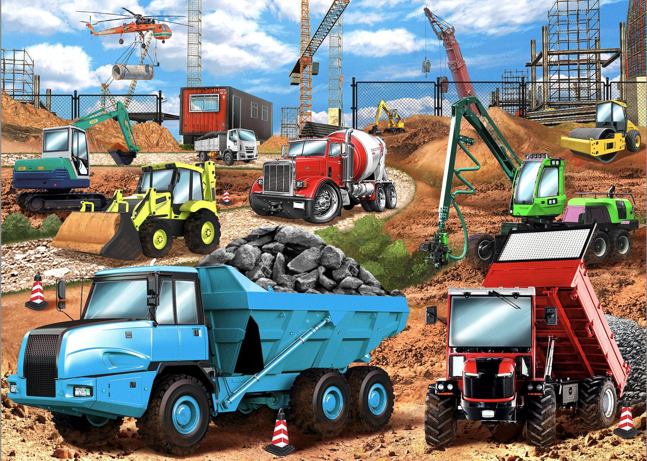 Construction Vehicles Jigsaw Puzzles for Kids Gifts | 100 Piece Jigsaw Puzzles for Children Boys Girls Age 5+