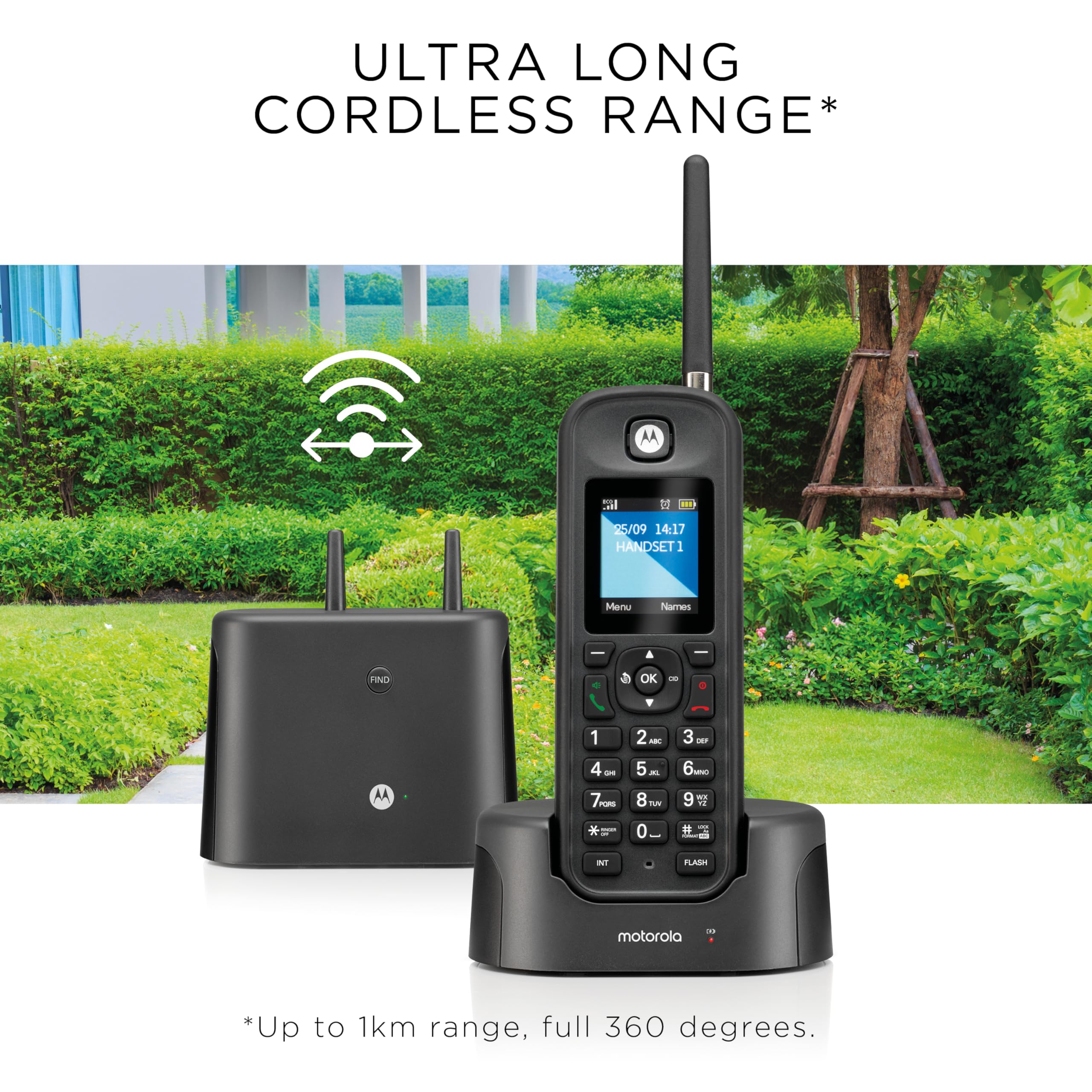 Motorola Telefone sem fio O211 DECT 6.0 de longo alcance