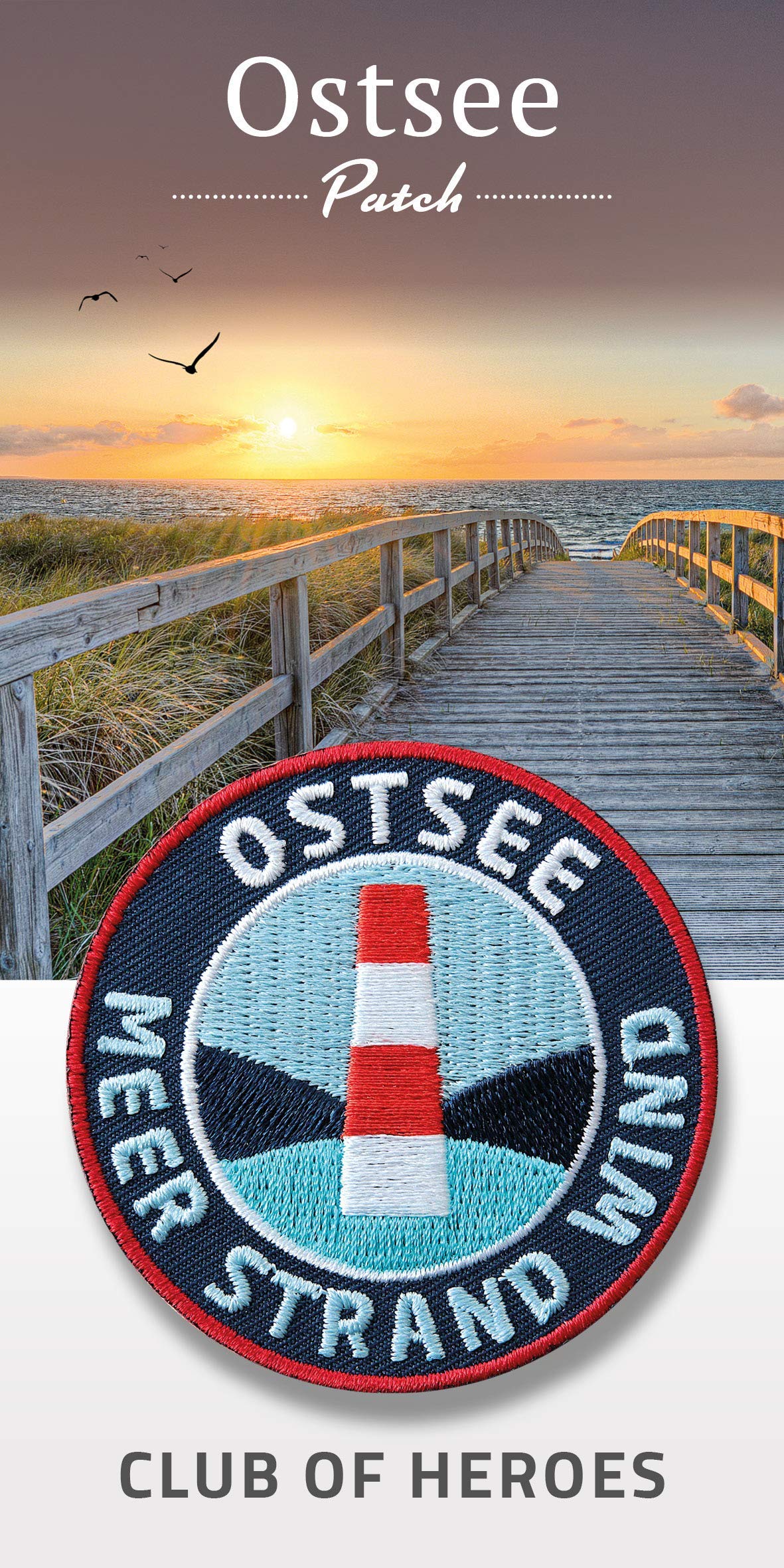 2x Ostsee Aufnäher - Gestickte Abzeichen 62mm Meer & Küste